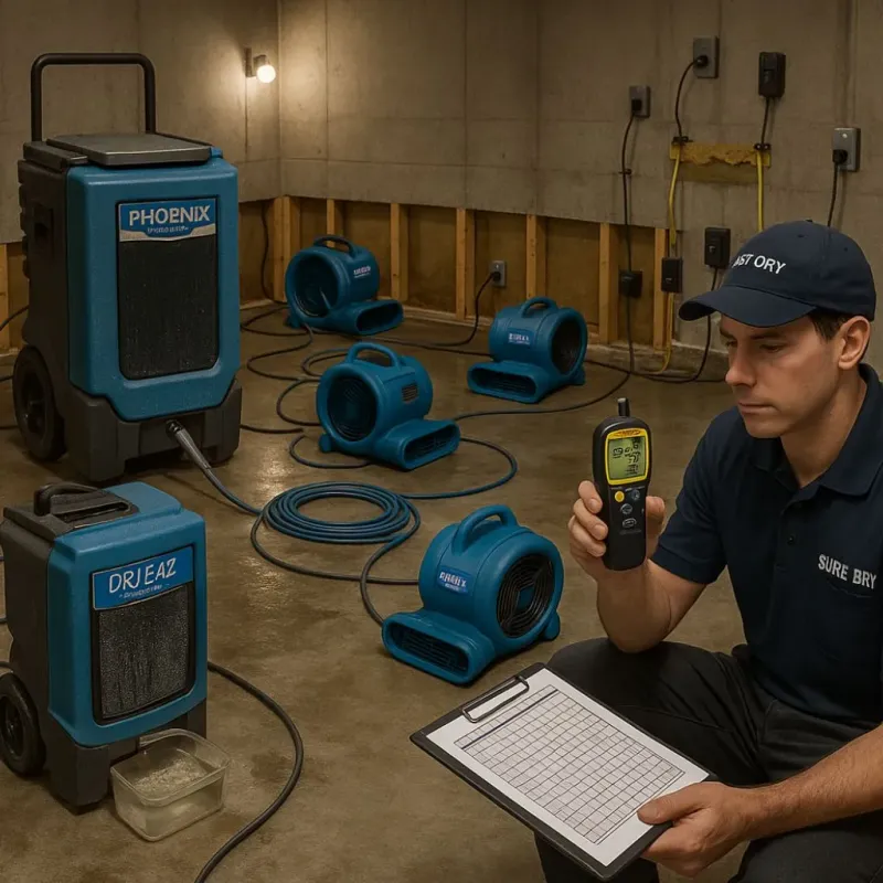 Structural Drying and Dehumidification process in Sumrall, MS